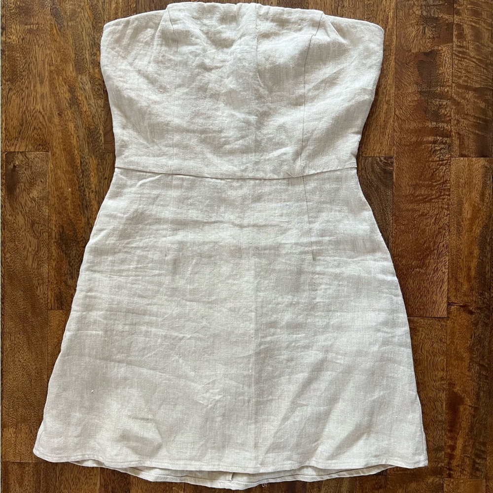 Cream Strapless Mini Dress for Spring and Summer Events